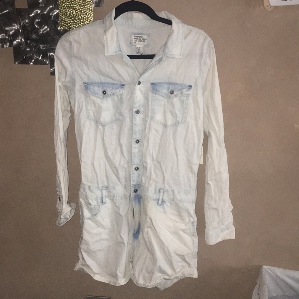 Denim style romper NWT